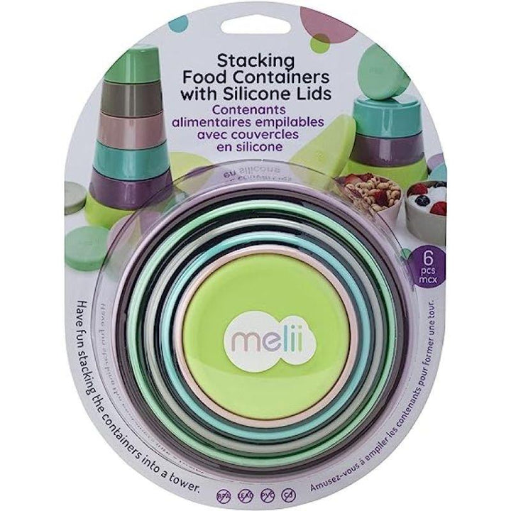 Melii Stacking And Nesting Containers with Silicone Lids - 6 Containers - ZRAFH