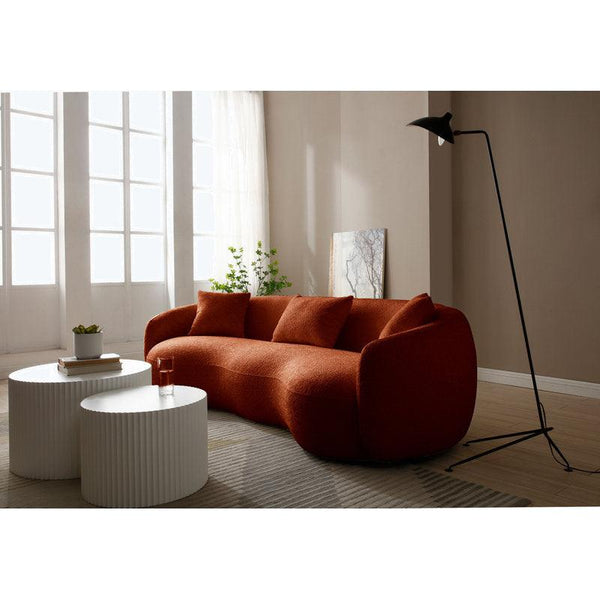 Energetic Orange 3-Seater Bouclé Sofa By Alhome - Zrafh.com - Your Destination for Baby & Mother Needs in Saudi Arabia