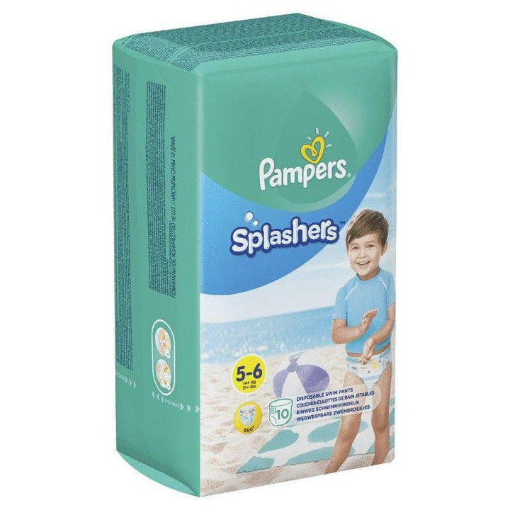 Pampers Splashers Baby Diapers Disposable Swim Pants Carry Pack Size (5-6) 14+ Kg - 10 Diapers - ZRAFH