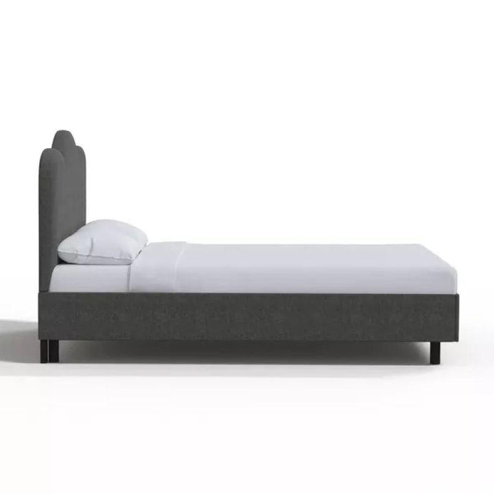 Supreme Comfort: Swedish Wood King Bed - Regal Grey Harmony (160x200x140) by Alhome - Zrafh.com - Your Destination for Baby & Mother Needs in Saudi Arabia