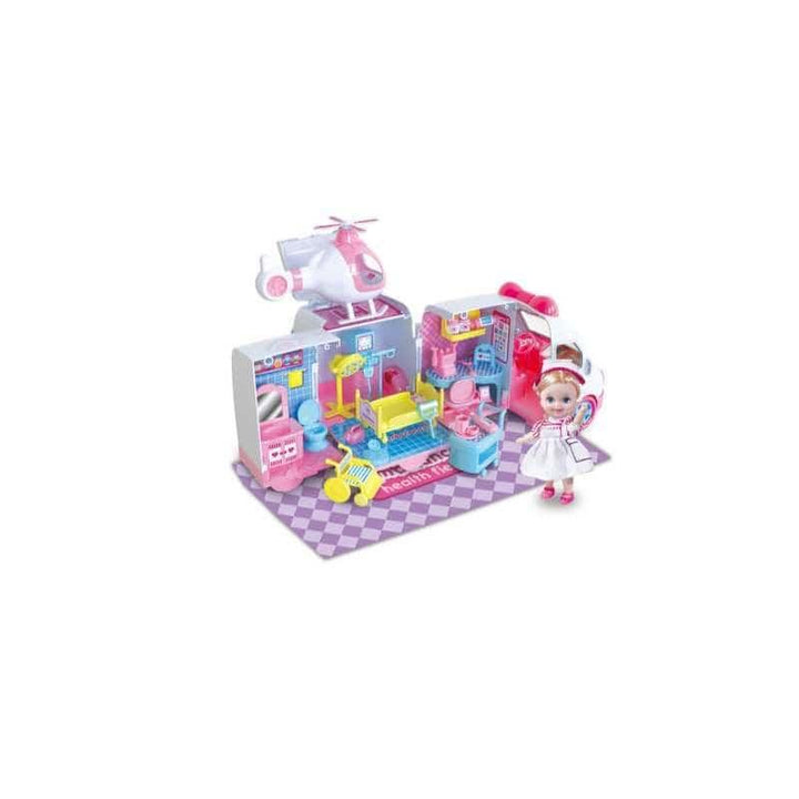 Play House Set - Ambulance Set With Helicopter Mutlicolor - 48x19x38 cm 32-1818978 - ZRAFH