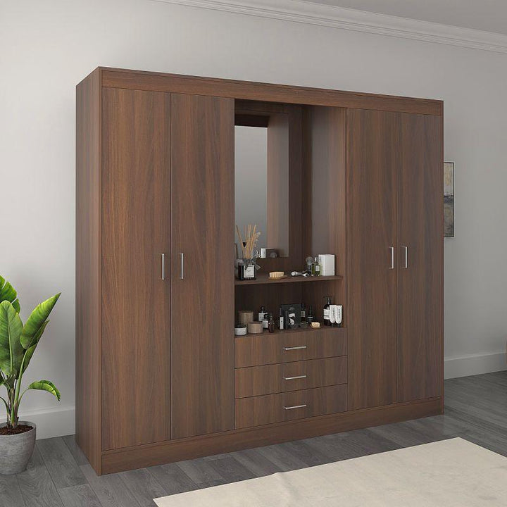 Wardrobe with Brown Dresser By Alhome - Zrafh.com - Your Destination for Baby & Mother Needs in Saudi Arabia