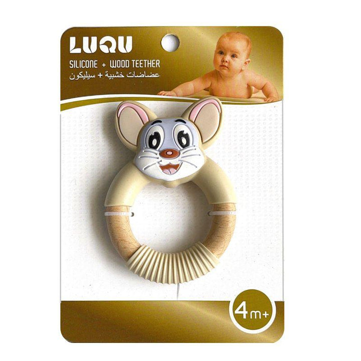 Luqu Silicone Wood Teether- Face - ZRAFH