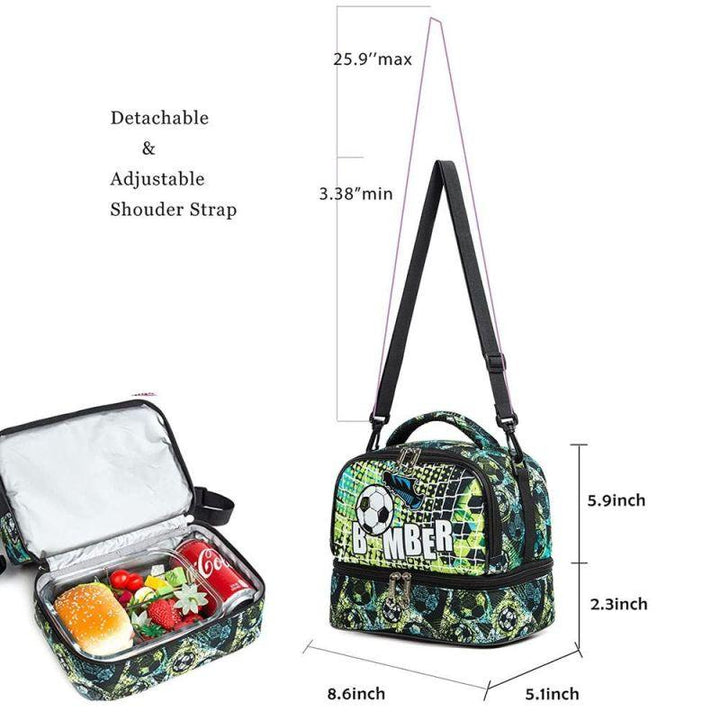 Eazy Kids Bottle/Lunch Bag - Football Green - Zrafh.com - Your Destination for Baby & Mother Needs in Saudi Arabia
