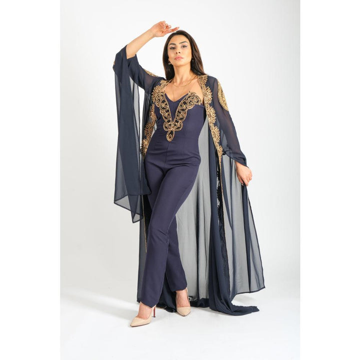 Londonella Women's Party Tracking Suit With Long Sleeve Chiffon Bolero - Navy Blue - 100259 - Zrafh.com - Your Destination for Baby & Mother Needs in Saudi Arabia