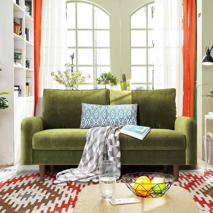 Modern Velvet 2 Seater Sofa - Green - 180x85x85 cm - By Alhome - Zrafh.com - Your Destination for Baby & Mother Needs in Saudi Arabia