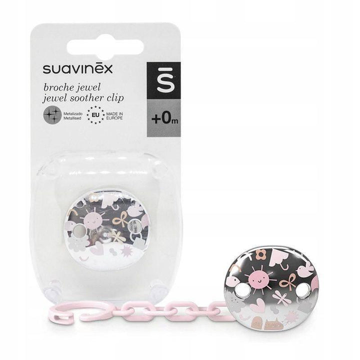 Suavinex Memories Round Pacifier Clip 0+ months - Pink - ZRAFH