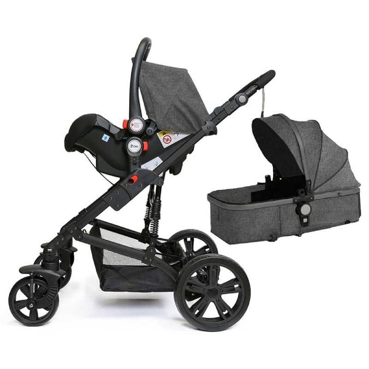 Teknum 3 In 1 Pram StRoleer And Infant Car Seat Bundle - Space Grey - Zrafh.com - Your Destination for Baby & Mother Needs in Saudi Arabia