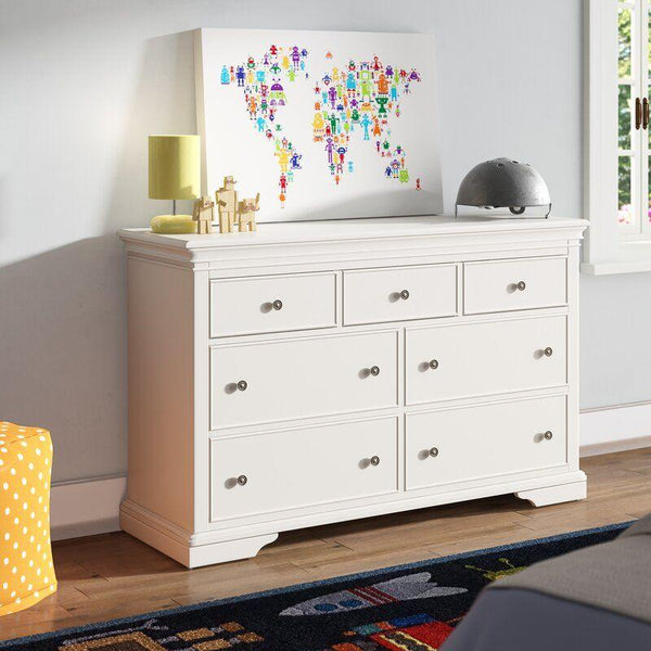 Kids Dresser: 150x46x86 Wood, White by Alhome - Zrafh.com - Your Destination for Baby & Mother Needs in Saudi Arabia