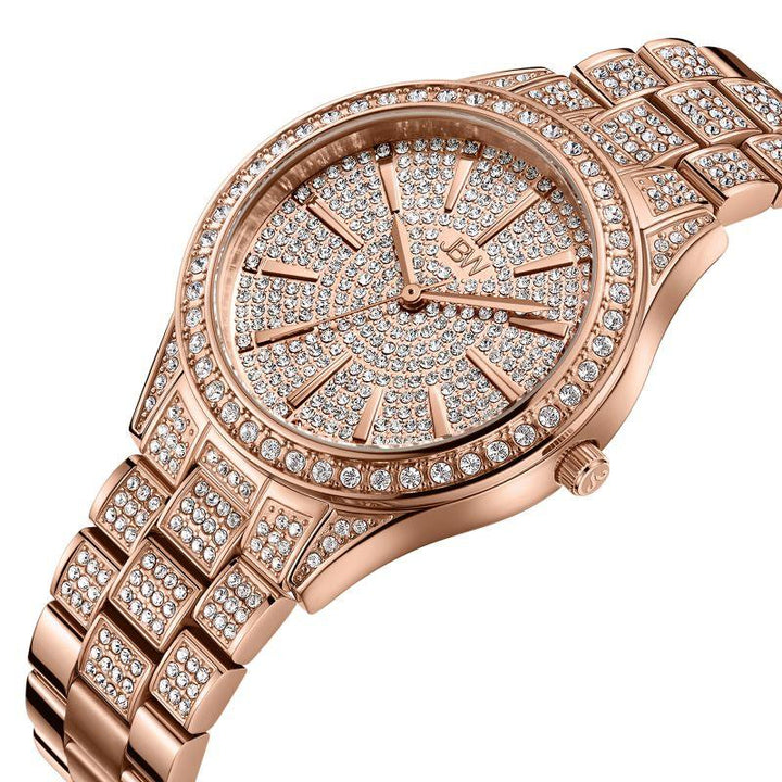 Jbw Women's Crystal Watch 34 0.12 Ctw Diamond - Stainless Steel - Ladies Watch - Silver - J6383 - Zrafh.com - Your Destination for Baby & Mother Needs in Saudi Arabia