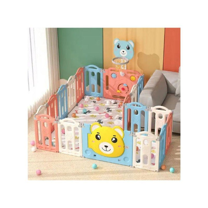 Baby Love Bear Foldable Fence Playpen - 148X115X62 Cm - Zrafh.com - Your Destination for Baby & Mother Needs in Saudi Arabia