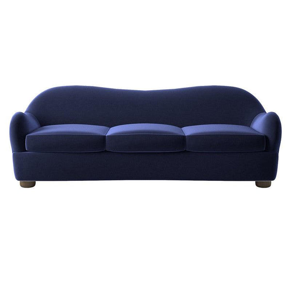 Deep Indulgence: Dark Blue Velvet 3-Seater Sofa By Alhome - Zrafh.com - Your Destination for Baby & Mother Needs in Saudi Arabia