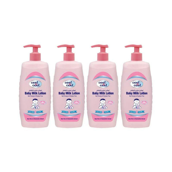 Cool & Cool Baby Milk Lotion Pack of 4 - 500 ml - Zrafh.com - Your Destination for Baby & Mother Needs in Saudi Arabia