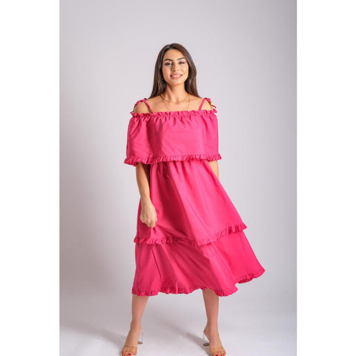 Londonella Women's half Lantern Sleeves Off-shoulder style Dress - 100204 - Zrafh.com - Your Destination for Baby & Mother Needs in Saudi Arabia