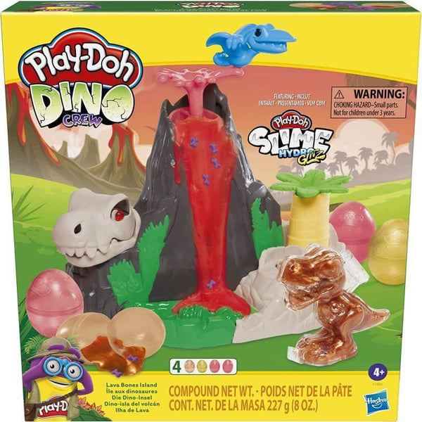 Play-Doh Slime Dino Crew Lava Bones Island Volcano Playset with HydroGlitz Eggs and Mix-ins - ZRAFH