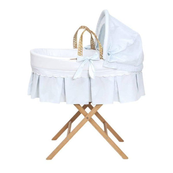Funna baby Prince Moses basket Set With Stand 5215 - Blue - ZRAFH