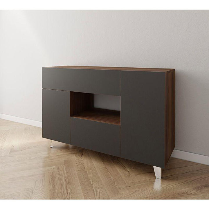 Coffee Corner with Two Shelves and Two Drawers (Brown and Black) By Alhome - Zrafh.com - Your Destination for Baby & Mother Needs in Saudi Arabia