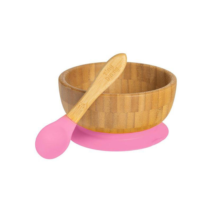 Avanchy Baby Bamboo Stay Put Suction Bowl + Spoon - ZRAFH