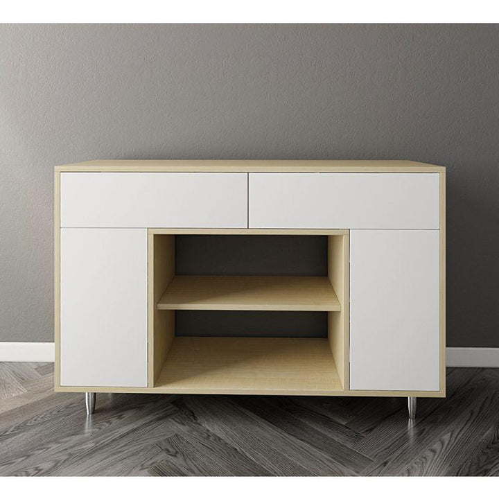 Beige Coffee Corner with White Shelves and Drawers By Alhome - Zrafh.com - Your Destination for Baby & Mother Needs in Saudi Arabia