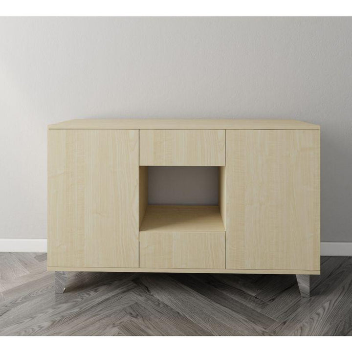 Beige Coffee Corner with Two Shelves and Two Sliding Drawers By Alhome - Zrafh.com - Your Destination for Baby & Mother Needs in Saudi Arabia