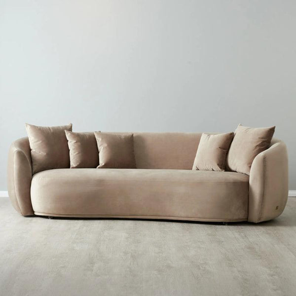 Velvet 3-Seater Sofa in Rich Brown By Alhome - Zrafh.com - Your Destination for Baby & Mother Needs in Saudi Arabia