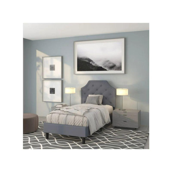 Gray Linen Single Bed Size 120x200 By Alhome - 110110065 - Zrafh.com - Your Destination for Baby & Mother Needs in Saudi Arabia