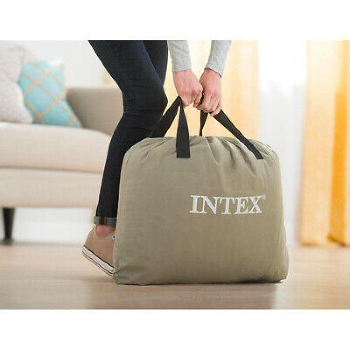 Intex Twin Deluxe Airbed With Raised Pillow Rest With Fiber-Tech - Zrafh.com - Your Destination for Baby & Mother Needs in Saudi Arabia