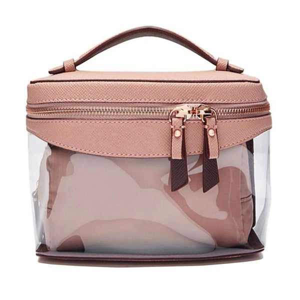 Eve Collection Cosmetic Bags Set of 3 Pieces - Pink and Clear - Zrafh.com - Your Destination for Baby & Mother Needs in Saudi Arabia
