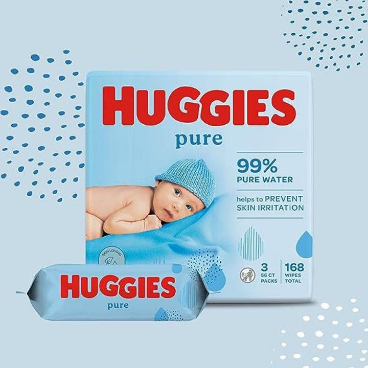 Huggies Baby Wipes Pure - 168 Wipes - Zrafh.com - Your Destination for Baby & Mother Needs in Saudi Arabia
