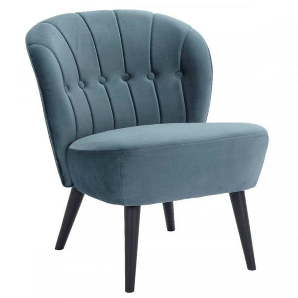 Blue Velvet Classic Chair with Swedish Wood By Alhome - Zrafh.com - Your Destination for Baby & Mother Needs in Saudi Arabia