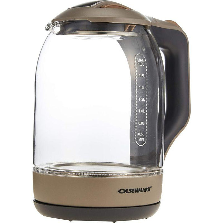 Olsenmark Electric Glass Kettle - 1500 w - 1.8 L - OMK2394 - Zrafh.com - Your Destination for Baby & Mother Needs in Saudi Arabia