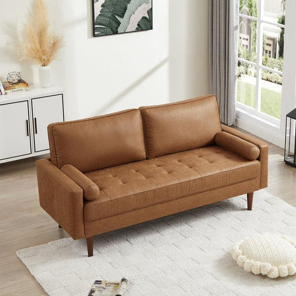 Luxury in Every Thread: 3-Seater Chanel Fabric Sofa in Camel By Alhome - Zrafh.com - Your Destination for Baby & Mother Needs in Saudi Arabia