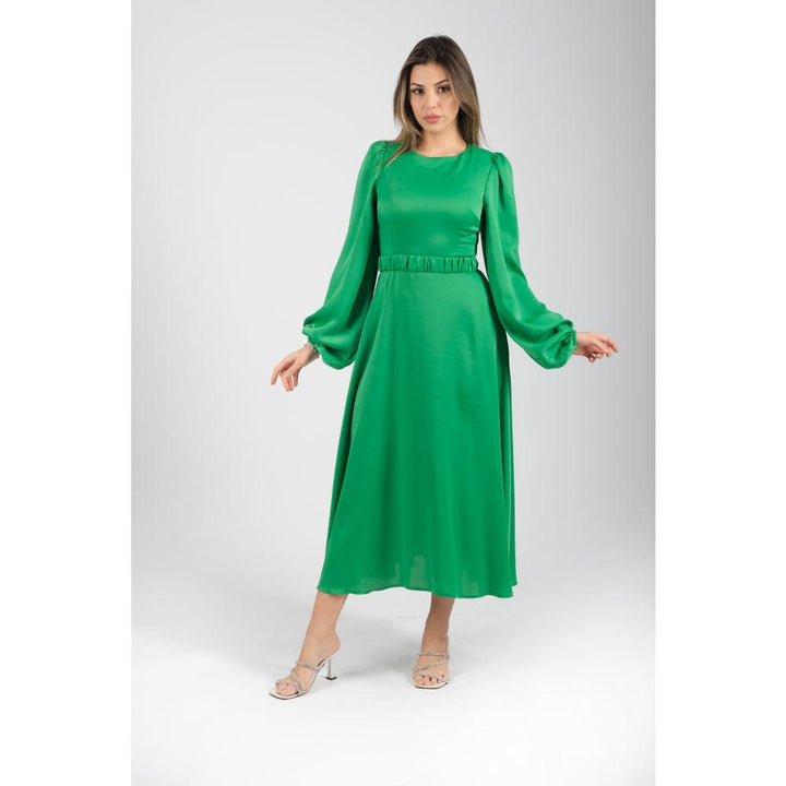 Londonella Women's Long Evening Dress with Long Sleeves - Green - 100266 - Zrafh.com - Your Destination for Baby & Mother Needs in Saudi Arabia