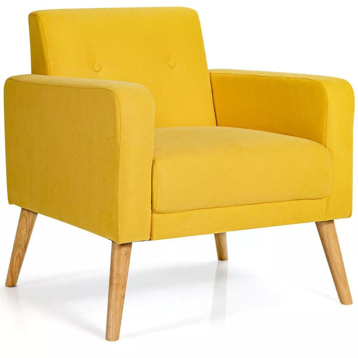 Yellow Linen Chair By Alhome - 110111747 - Zrafh.com - Your Destination for Baby & Mother Needs in Saudi Arabia