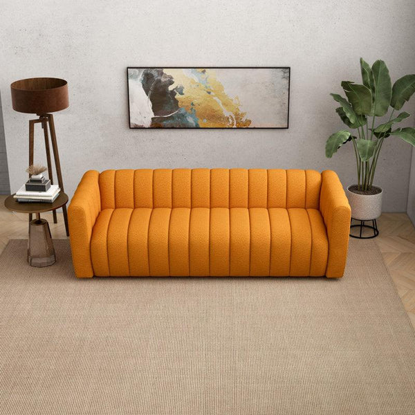 3-Seater Velvet Sofa in Radiant Orange By Alhome - Zrafh.com - Your Destination for Baby & Mother Needs in Saudi Arabia