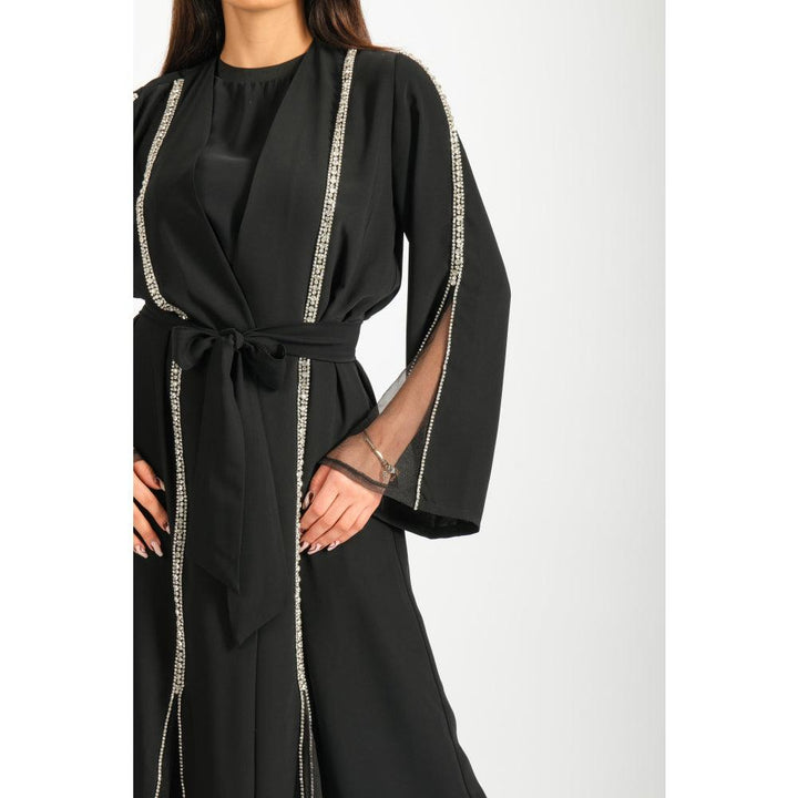 Londonella Women's Long Sleeves Abaya With Waist Belt - Black - 100244 - Zrafh.com - Your Destination for Baby & Mother Needs in Saudi Arabia