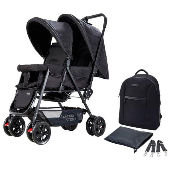 Teknum Twin Baby Stroller With Diaper Bag And Changing Mat Combo - Zrafh.com - Your Destination for Baby & Mother Needs in Saudi Arabia