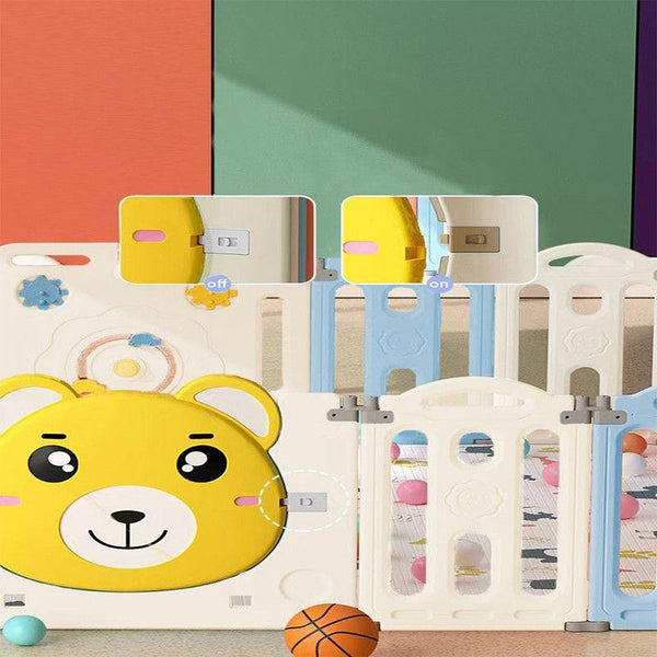 Baby Love Foldable Bear Children's Playroom - Grey - 28-UN37-13G - Zrafh.com - Your Destination for Baby & Mother Needs in Saudi Arabia