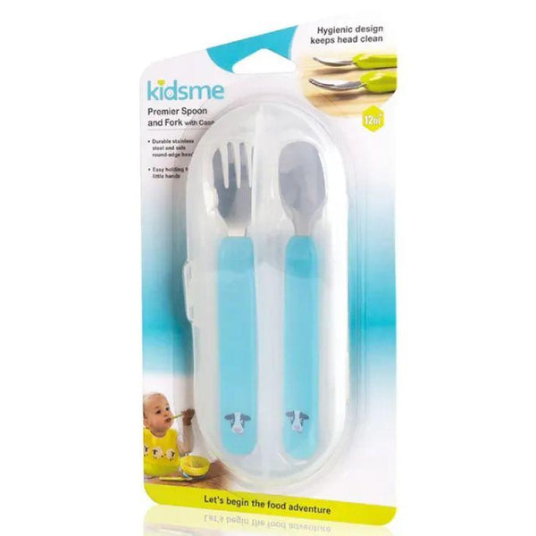 Kidsme Kidsme Premier Spoon And Fork With Holder For Kids - Ages 12 Months And Up - Zrafh.com - Your Destination for Baby & Mother Needs in Saudi Arabia