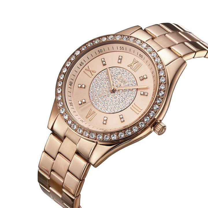 JBW Women's Mondrian Stainless Steel Watch and Bracelet Jewelry Set - 0.16 ctw Diamond - Rose Gold - J6303 - Zrafh.com - Your Destination for Baby & Mother Needs in Saudi Arabia