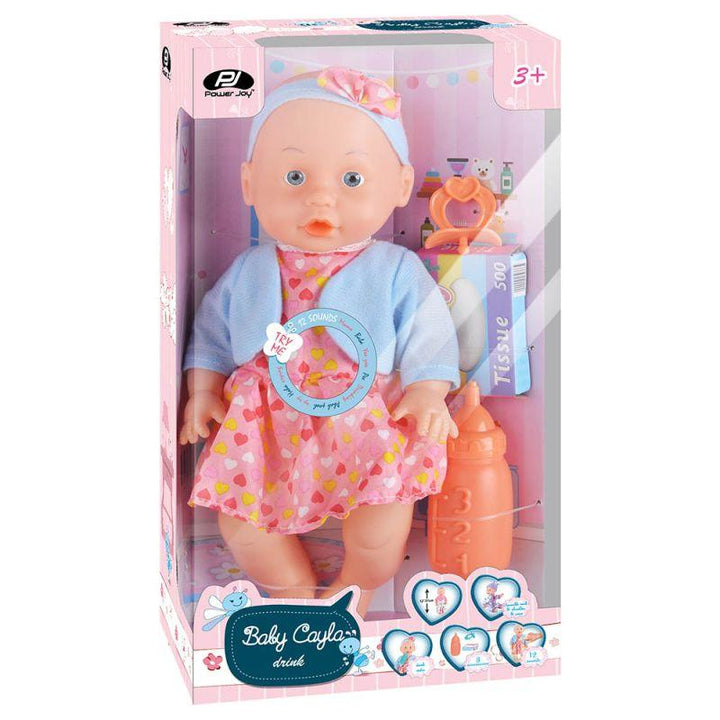 P.JOY Baby Cayla Drink Doll Playset - 31 cm - ZRAFH