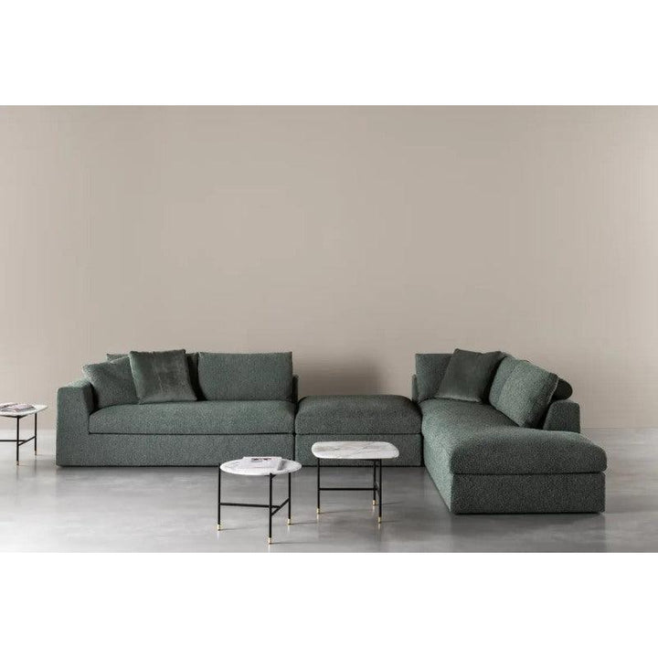 Linen Corner Sofa - Green - 350x180x85x85 cm - By Alhome - Zrafh.com - Your Destination for Baby & Mother Needs in Saudi Arabia