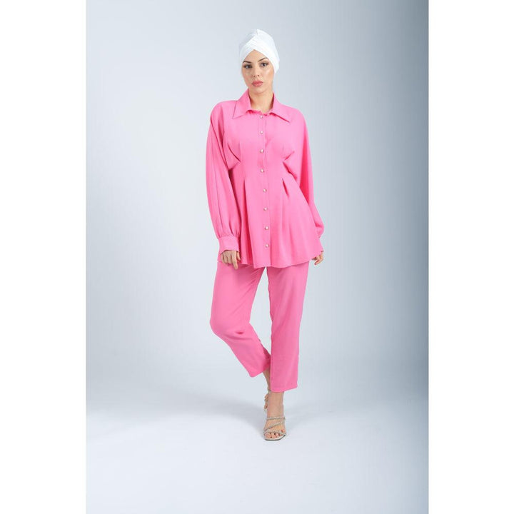 Londonella Women's Wide Long Sleeves Blouse With Pants Set - 100271 - Zrafh.com - Your Destination for Baby & Mother Needs in Saudi Arabia