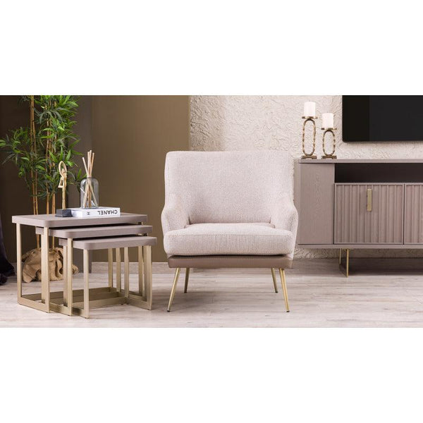Beige Linen Chair By Alhome - 110111682 - Zrafh.com - Your Destination for Baby & Mother Needs in Saudi Arabia
