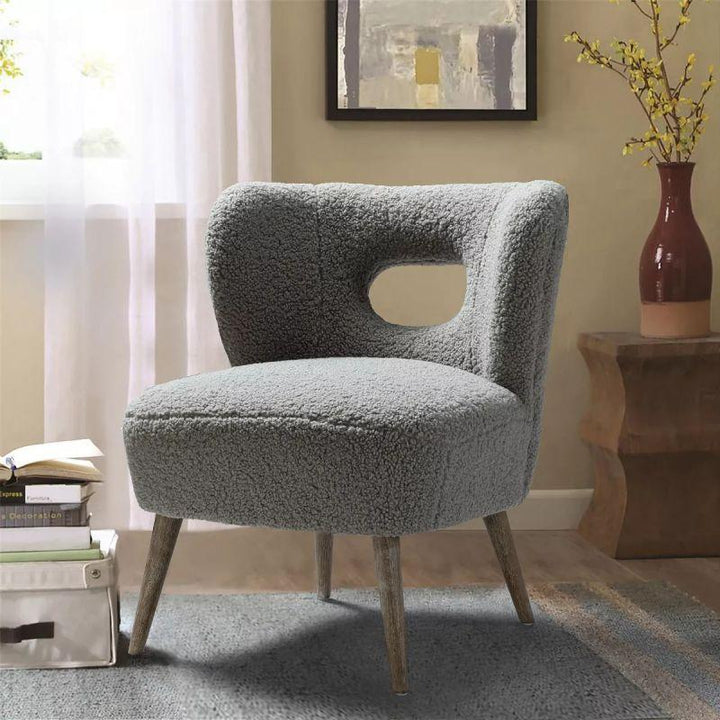 Unique Bouclé Chair - 90x85x85 cm - By Alhome - Zrafh.com - Your Destination for Baby & Mother Needs in Saudi Arabia