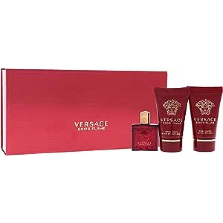 Versace Eros Flame Gift Set For Men - Eau de Parfum - 3 Piece - Zrafh.com - Your Destination for Baby & Mother Needs in Saudi Arabia