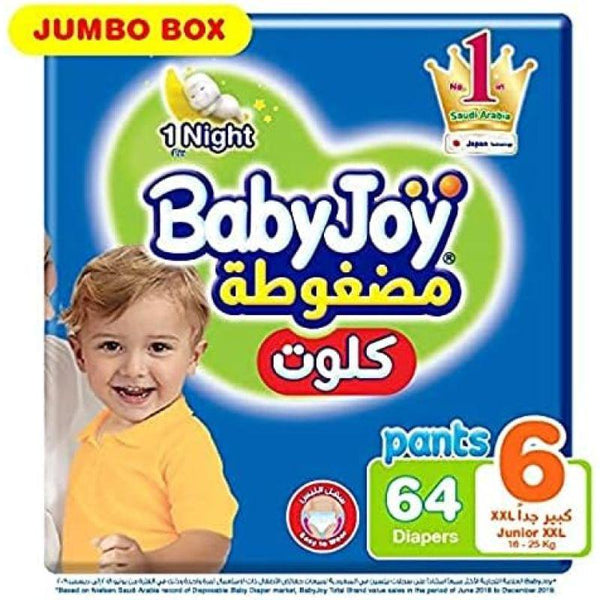 BabyJoy Culotte Jumbo Box - Size 6 - Junior XXL - 16+ kg - 64 Pieces - Zrafh.com - Your Destination for Baby & Mother Needs in Saudi Arabia