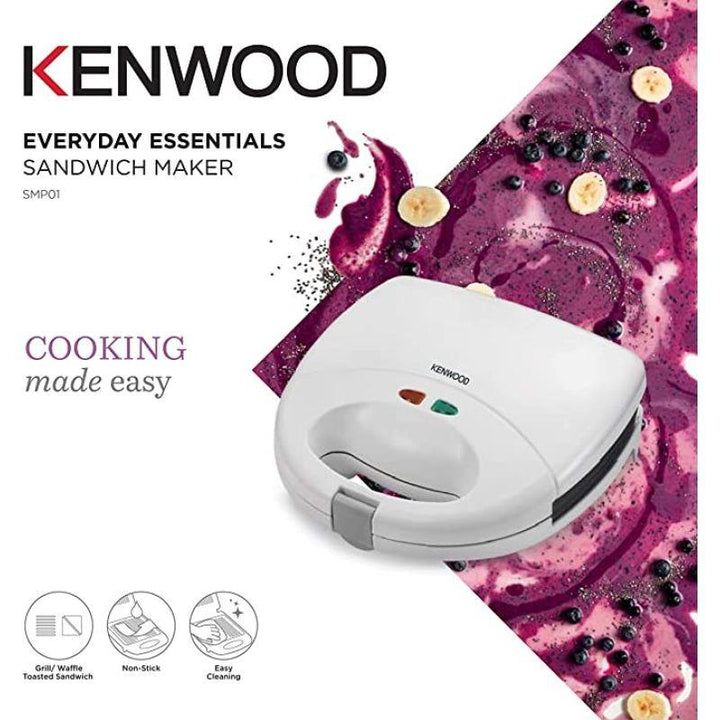 Kenwood 2 in 1 Sandwich Maker with Grill - 700 W - White - OWSMP01.A0WH - ZRAFH