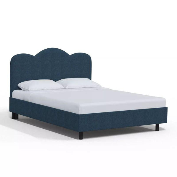 Supreme Comfort: Swedish Wood King Bed - Regal Blue Tranquility (160x200x140) by Alhome - Zrafh.com - Your Destination for Baby & Mother Needs in Saudi Arabia