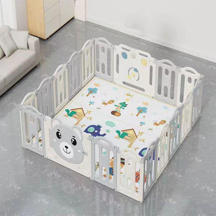 Baby Love Foldable Bear Children's Playroom - Grey - 28-UN40-13G - Zrafh.com - Your Destination for Baby & Mother Needs in Saudi Arabia